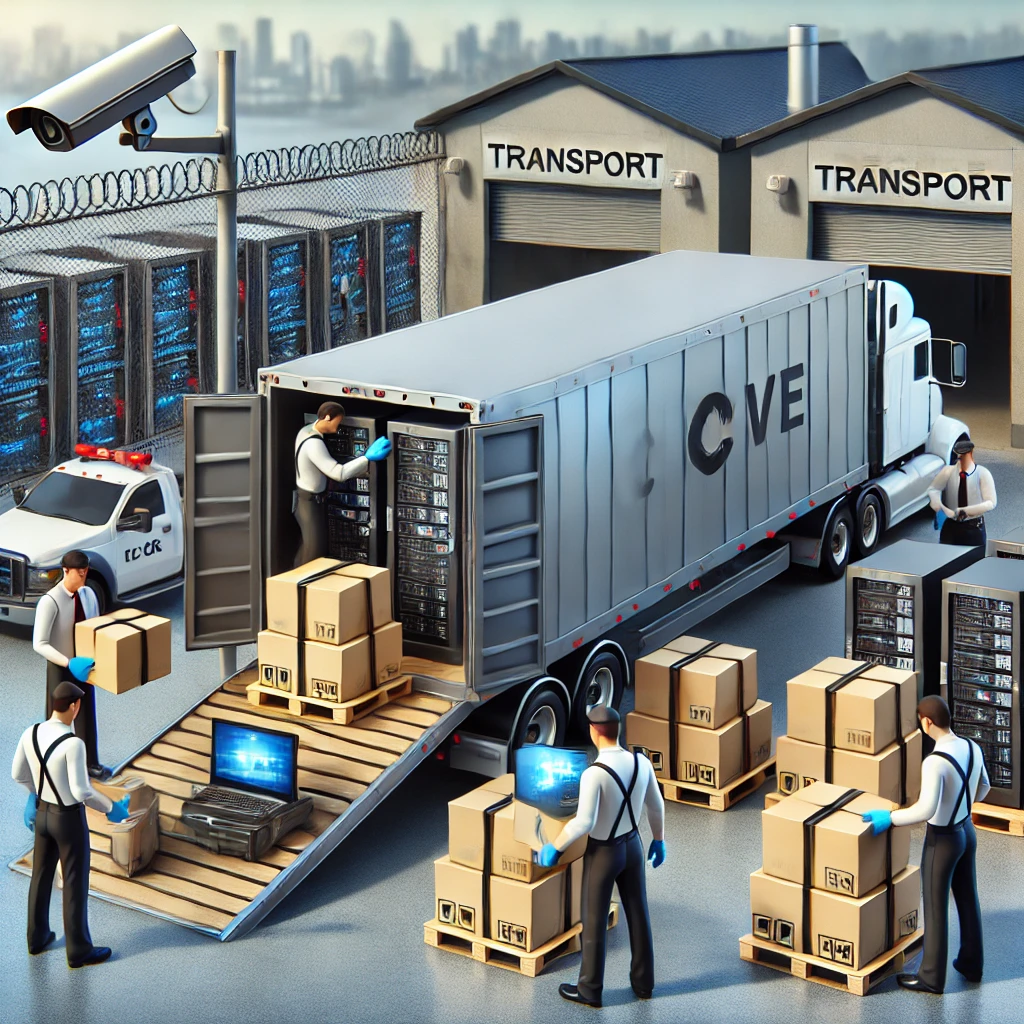 Image showing professional handlers securely transporting IT assets
