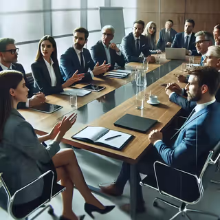 An image of a corporate meeting to discuss mature and effective IT asset disposition strategies