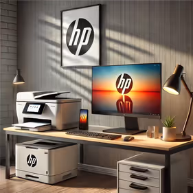 Image of HP's technology products.